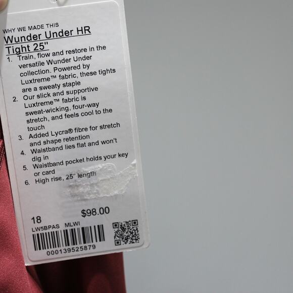 Lululemon Wunder Under HR Tight 25" Mulled Wine Size 18 NWT - Picture 6 of 6